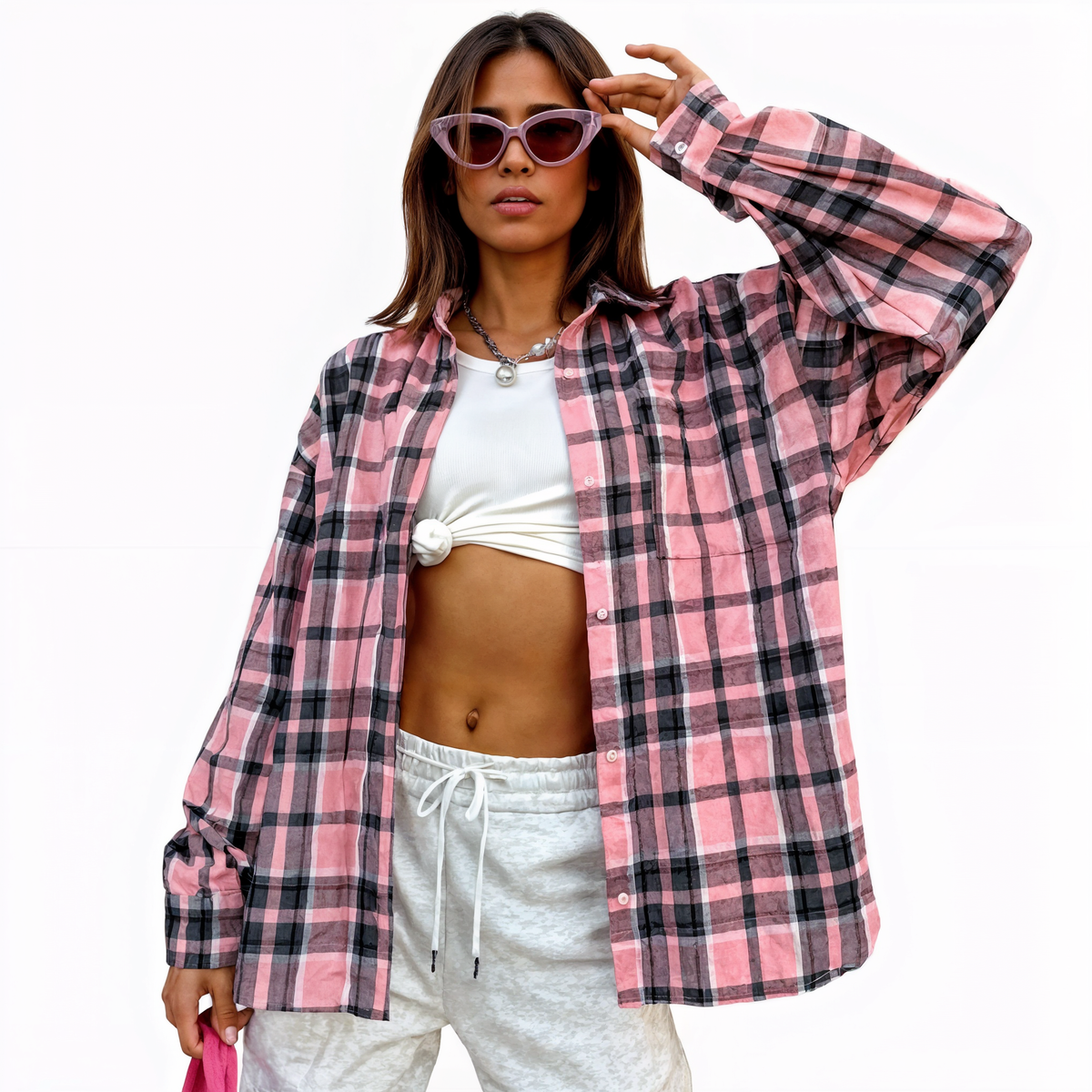 Camisa Feminina Xadrez Valentina Noir