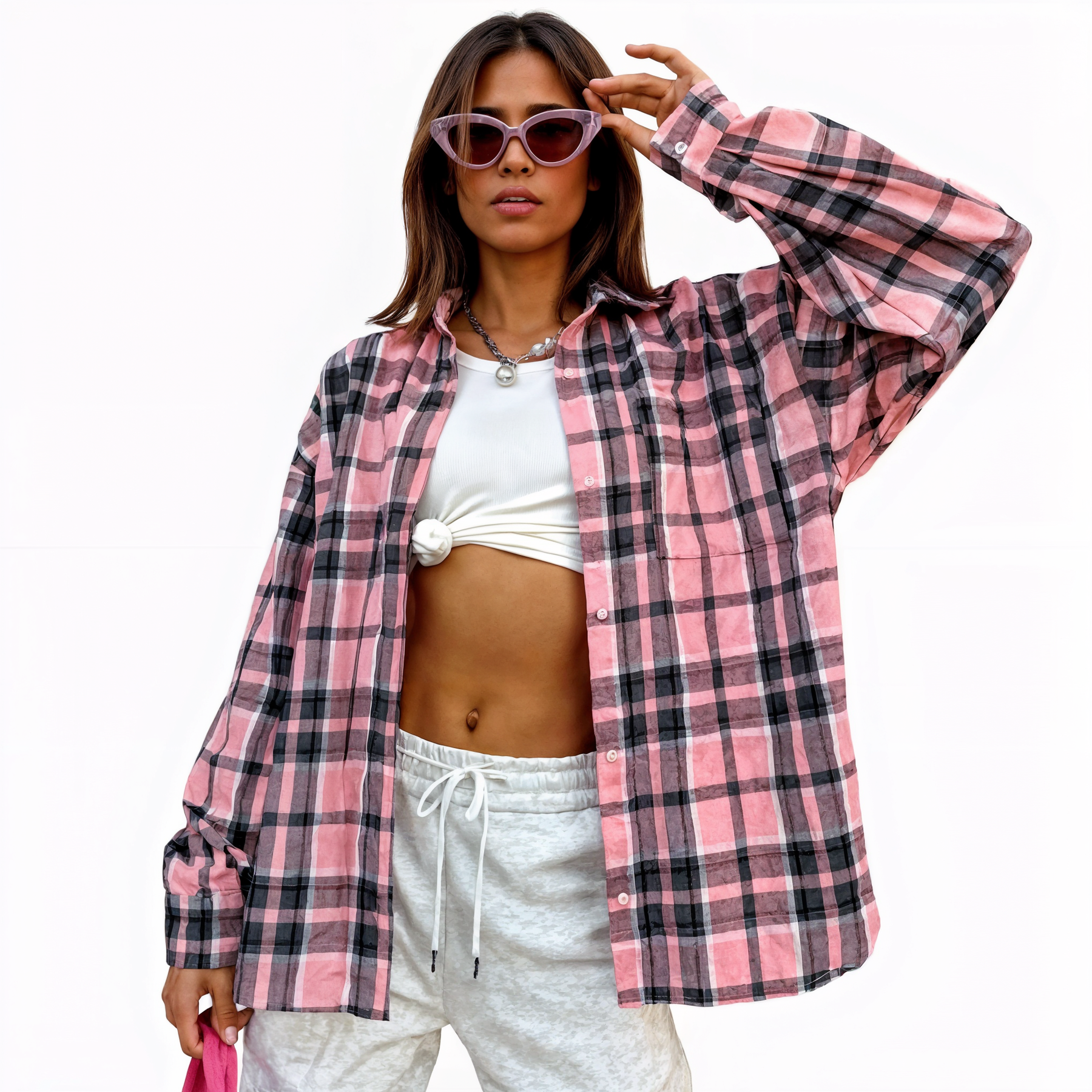 Camisa Feminina Xadrez Valentina Noir