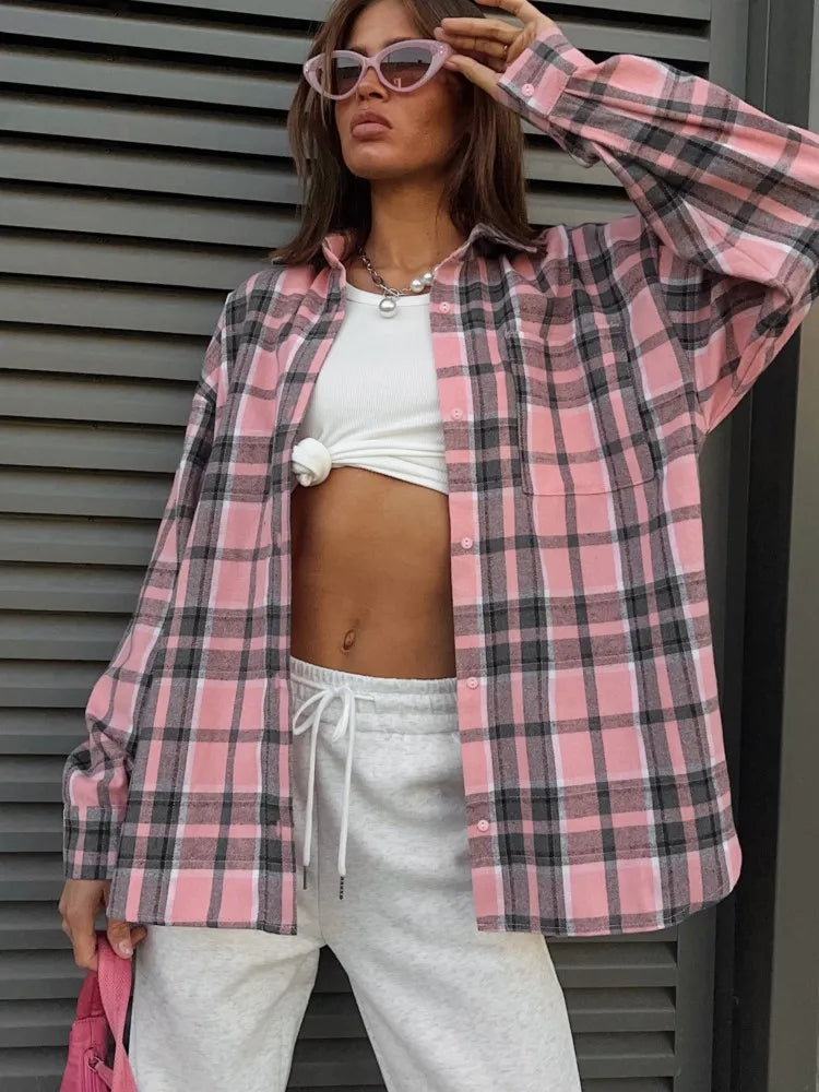 Camisa Feminina Xadrez Valentina Noir