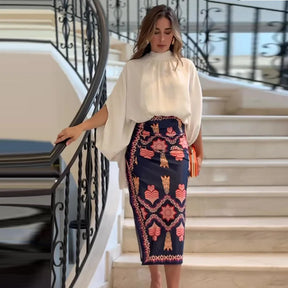 Conjunto Feminino Blusa e Saia Noelle