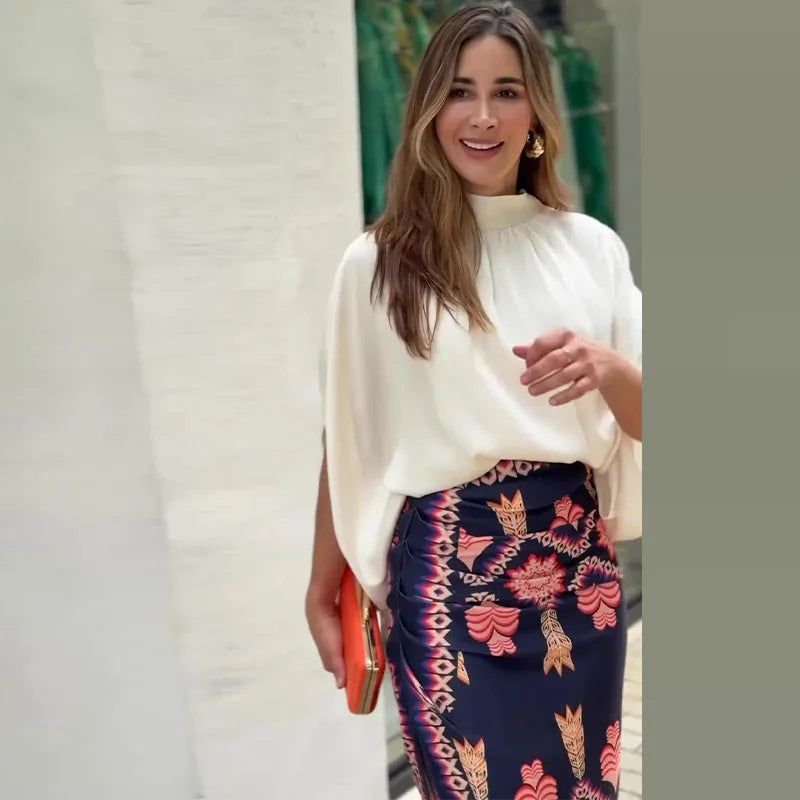 Conjunto Feminino Blusa e Saia Noelle