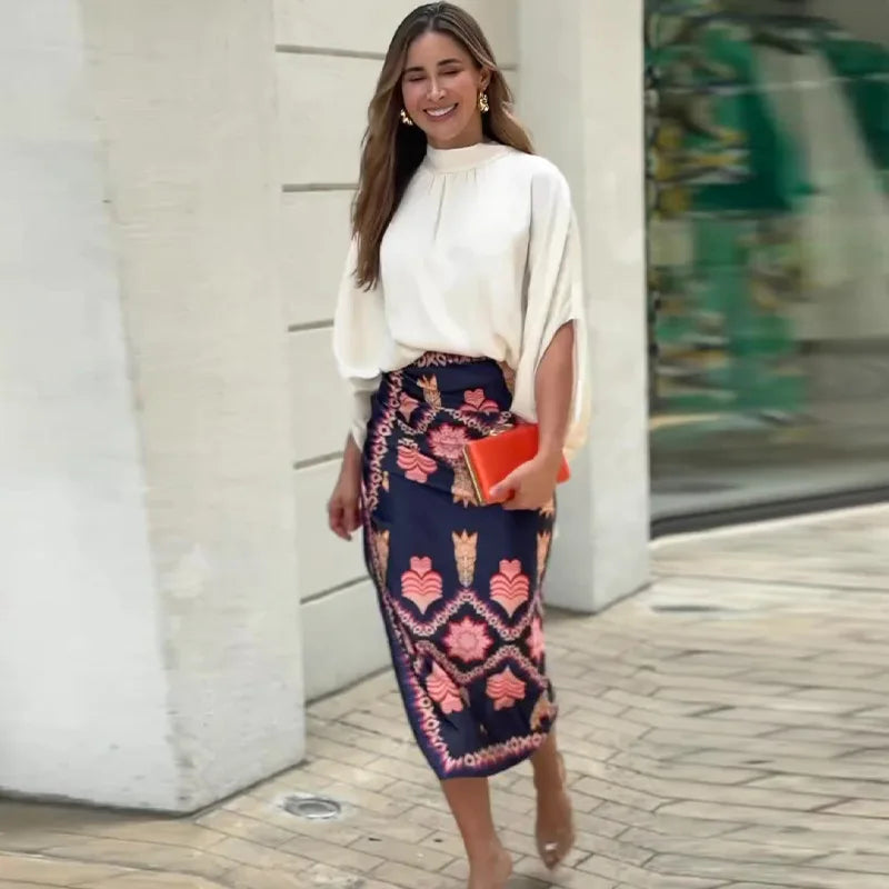 Conjunto Feminino Blusa e Saia Noelle