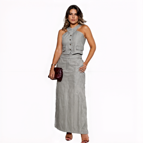 Conjunto Feminino Saia e Colete Amélie
